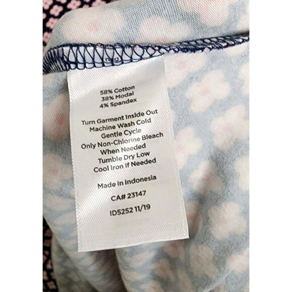 Talbots Daisy Print Jersey Maxi Dress Size Medium Navy Blue / Pink - Picture 5 of 5